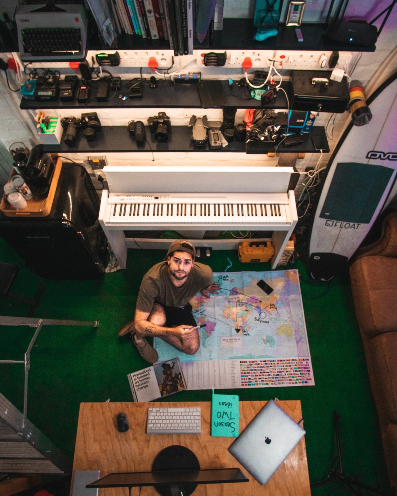 TOP DOWN PHOTO OF DAN IN OFFICE