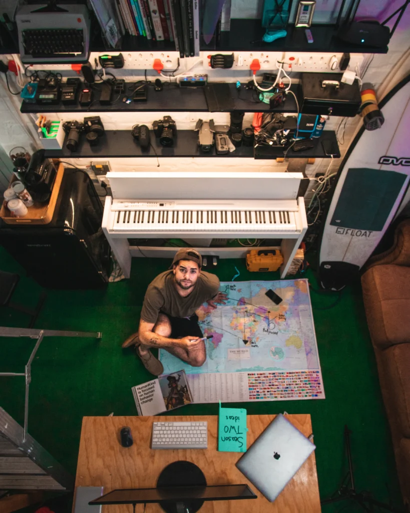 TOP DOWN PHOTO OF DAN IN OFFICE